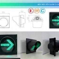 ĐÈN MŨI TÊN XANH D300 (72 LED)